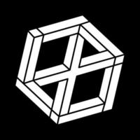 Impossible hexagon. Geometry. Paradox. Line design. Impossible shapes. Optical illusion objects. Optical art figure. vector