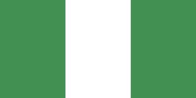 Nigeria flag. Official colors and proportions. National Nigeria flag.