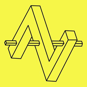 Impossible objects. Line geometric shape. Optical illusion figure. Optical art. vector