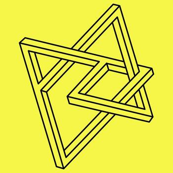 Impossible shapes. Web design elements. Optical Illusion figures. Line design. Vector illustration. Sacred geometry objects. Op art.