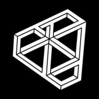 Optical illusion shapes. Impossible figures. Paradox. Line art. vector