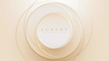 Golden circle luxury background with sparkle light glittering elements. vector
