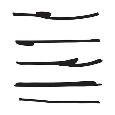 Set of black ink brush stroke line. Set of line vector illustration.