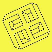 Logo design element, isometric pattern. Vector illustration. Op art.