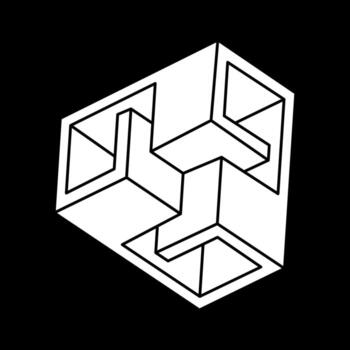 Impossible shapes. Web design element. Optical illusion object. Line design. Geometric figures. vector