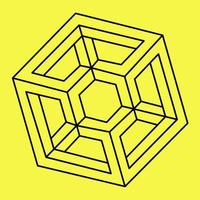 Geometric shape. Optical illusion cube. vector