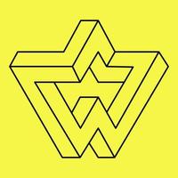 Impossible optical illusion shape. Optical art objects. Impossible figures. Sacred geometry. Op art. Line design. vector
