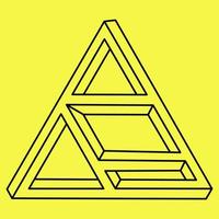 Impossible shape. Web design element. Optical Illusion object. Line design. Sacred geometry triangle. vector