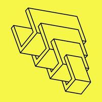 Impossible shapes. Web design element. Line design. Vector illustration. Optical illusion.