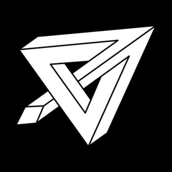 Impossible shape. Sacred geometry figure. Optical illusion. Abstract eternal geometric object. Impossible endless outline shapes. Op art. Impossible geometry shape on a black background. vector