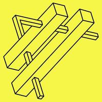 Optical Illusion triangle. Impossible shape. Op art object. vector