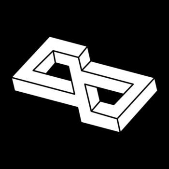 Impossible shapes. Geometric figures. Web design element. Optical illusion object. Line design. vector