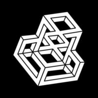 Impossible shapes logo design, optical illusion object. Geometry. Paradox. Optical art figure. vector