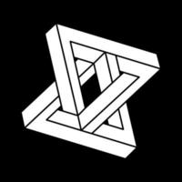 Impossible optical illusion shapes. Geometry. Paradox. Optical art object. Impossible figures. vector