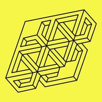 Impossible shapes. Vector element for design. Optical illusion shape.