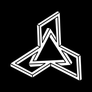 Impossible optical illusion shapes. Optical art objects. Impossible figure. Sacred geometry. vector