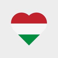 The flag of Hungary in a heart shape. Hungarian flag vector icon isolated on white background