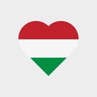 The flag of Hungary in a heart shape. Hungarian flag vector icon isolated on white background