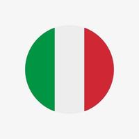 Round italian flag vector icon isolated on white background. The flag of Italy in a circle