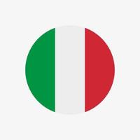 icono de vector de bandera italiana redonda aislado sobre fondo blanco. la bandera de italia en un círculo