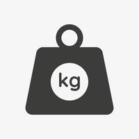 peso en kilogramos icono vectorial aislado sobre fondo blanco