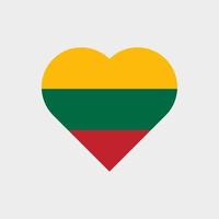 The flag of Lithuania in a heart shape. Lithuanian flag vector icon isolated on white background