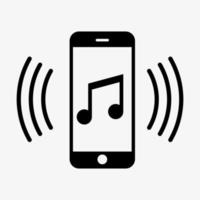 Phone playing music icon. Vector illustration isolated on white background