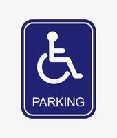 Señal de estacionamiento para discapacitados. ilustración vectorial símbolo de desventaja vector