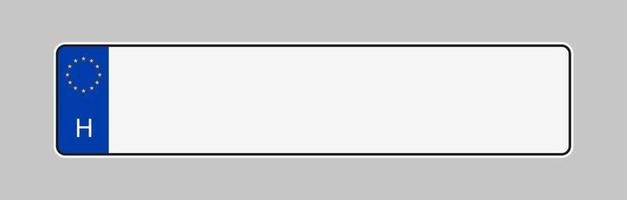 matrícula de hungría. vector de marco de matrícula de vehículo aislado. plantilla de matrícula de coche húngaro
