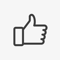 Hand thumb up, Like icon vector