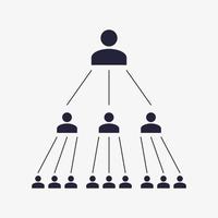 Multi level marketing concept vector illustration. Pyramid scheme vector symbol. Network marketing. Company structure symbol