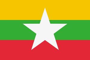 la bandera del icono de vector de myanmar