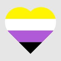 Nonbinary flag heart vector icon