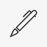 Pen outline vector icon isolated on white background
