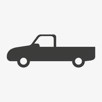 Pickup truck vector icon isolated on white background.