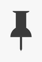 Push pin vector icon isolated on white background