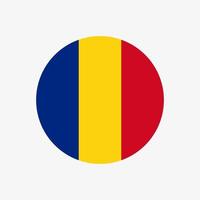 Round romanian flag vector icon isolated on white background. The flag of Romania in a circle