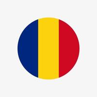 icono de vector de bandera rumana redonda aislado sobre fondo blanco. la bandera de rumania en un círculo