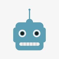 Vector illustration of robot isolated on white background. Robot head symbol.