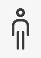 Man outline pictogram isolated on white background. Male symbol. The symbol of a man. Standing man pictogram. Person icon vector