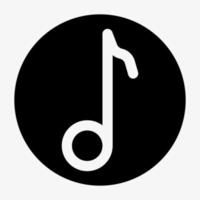 Music note icon circle. Vector illustration isolated on white background