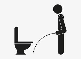 Man peeing on the floor. Person urinating. Vector icon isolated on white background