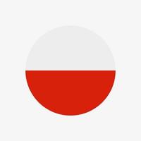 Round polish flag vector icon isolated on white background. The flag of Poland in a circle.