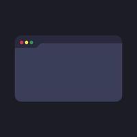 Vector illustration of internet window. IT flat design. User interface vector illustration. Dark mode.