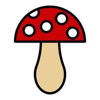 Mushroom icon. Vector illustration isolated on white background. Amanita sign