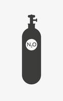 Nitrous oxide cylinder vector icon isolated on white background