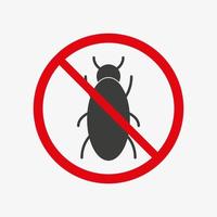 No pest vector icon isolated on white background. Pest control. No insect sign