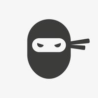 icono de vector de guerrero ninja. logotipo de cabeza de ninja