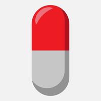 Pill vector illustration isolated on white background. Tablet capsule icon.