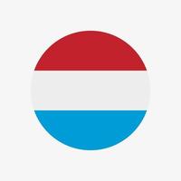 Round luxembourgish flag vector icon isolated on white background. The flag of Luxembourg in circle